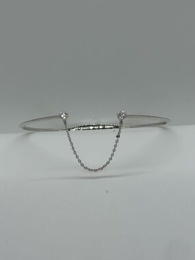 Nadri Silver Crystal Drop Chain Bracelet